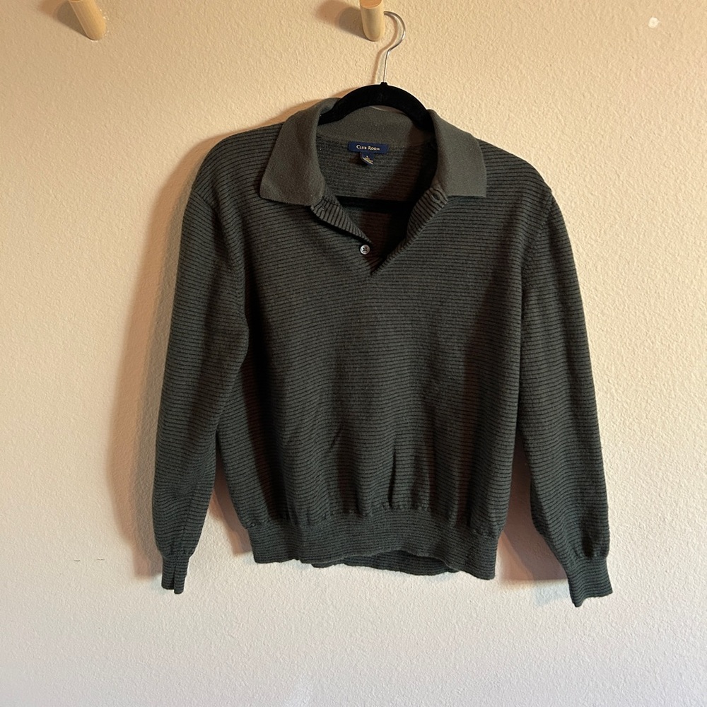 100% Wool Sweater dark green